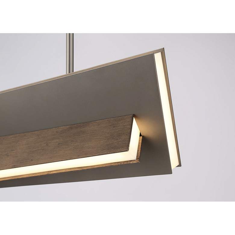 Image 4 George Kovacs Intersezioni LED 1-Light Iron and Walnut Island Chandelier more views