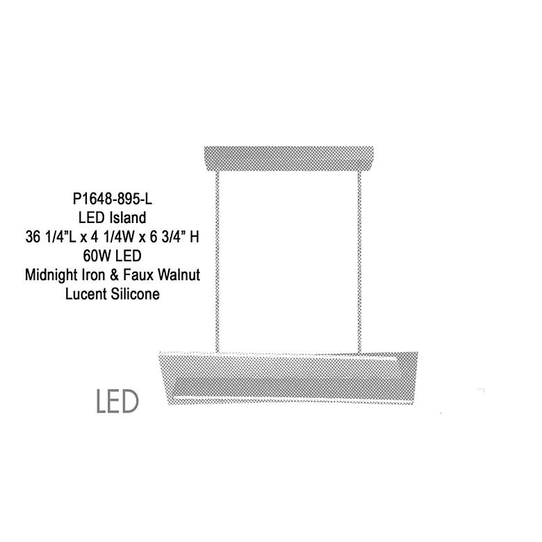 Image 5 George Kovacs Intersezioni LED 1-Light Iron and Walnut Island Chandelier more views