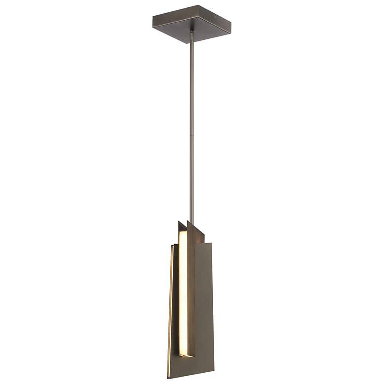 Image 1 George Kovacs Intersezioni LED 1-Light Iron and Walnut Mini-Pendant