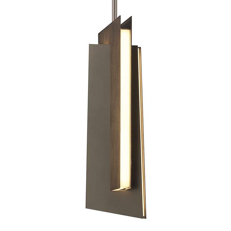 Image 2 George Kovacs Intersezioni LED 1-Light Iron and Walnut Mini-Pendant more views