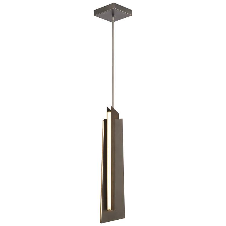 Image 1 George Kovacs Intersezioni LED 1-Light Iron and Walnut Mini-Pendant