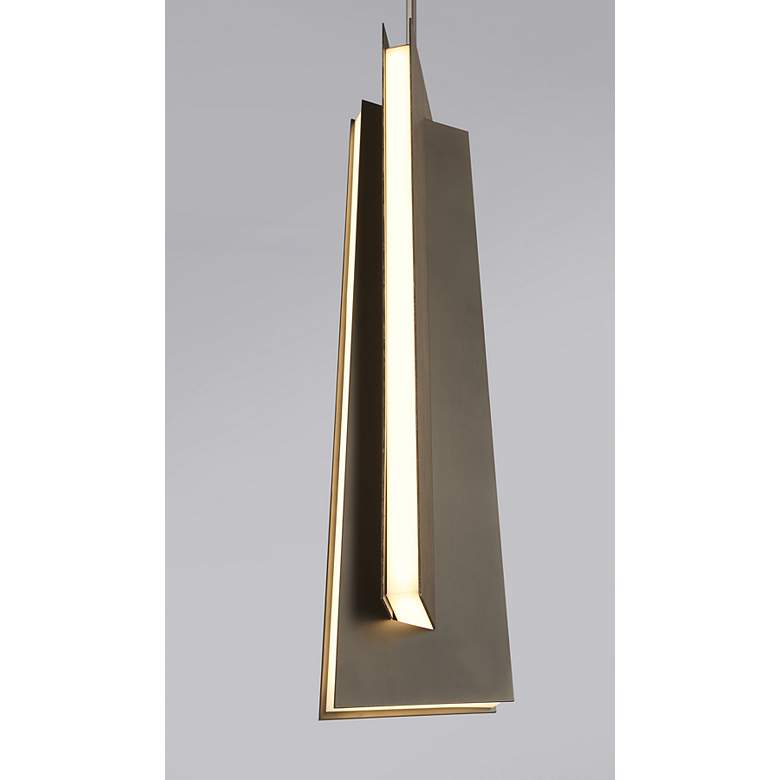 Image 4 George Kovacs Intersezioni LED 1-Light Iron and Walnut Mini-Pendant more views