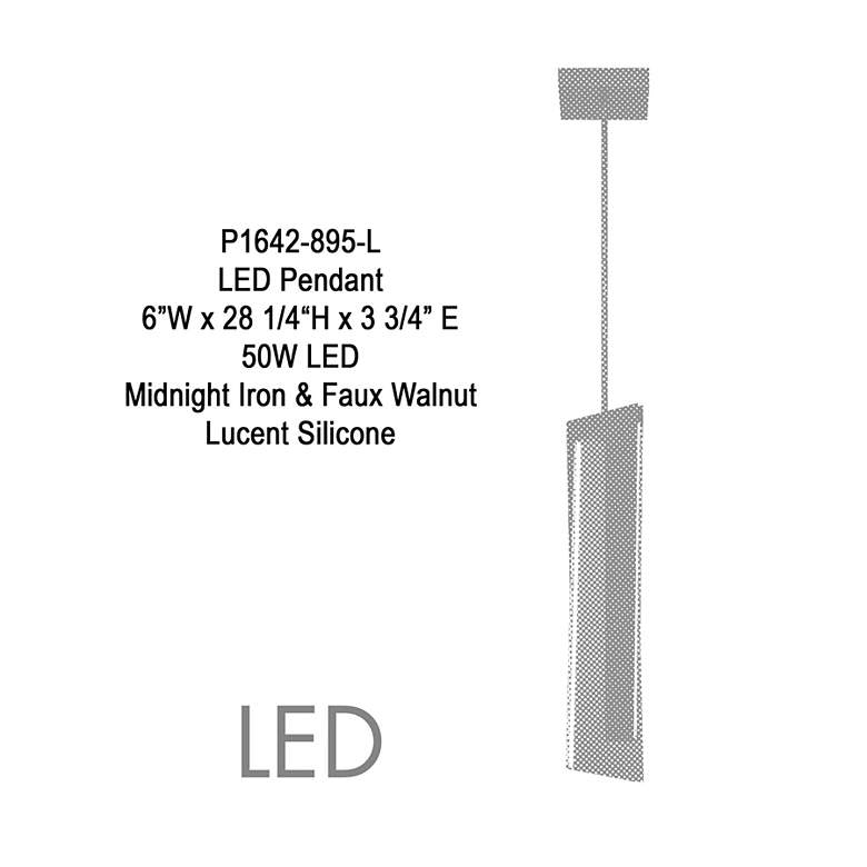 Image 5 George Kovacs Intersezioni LED 1-Light Iron and Walnut Mini-Pendant more views
