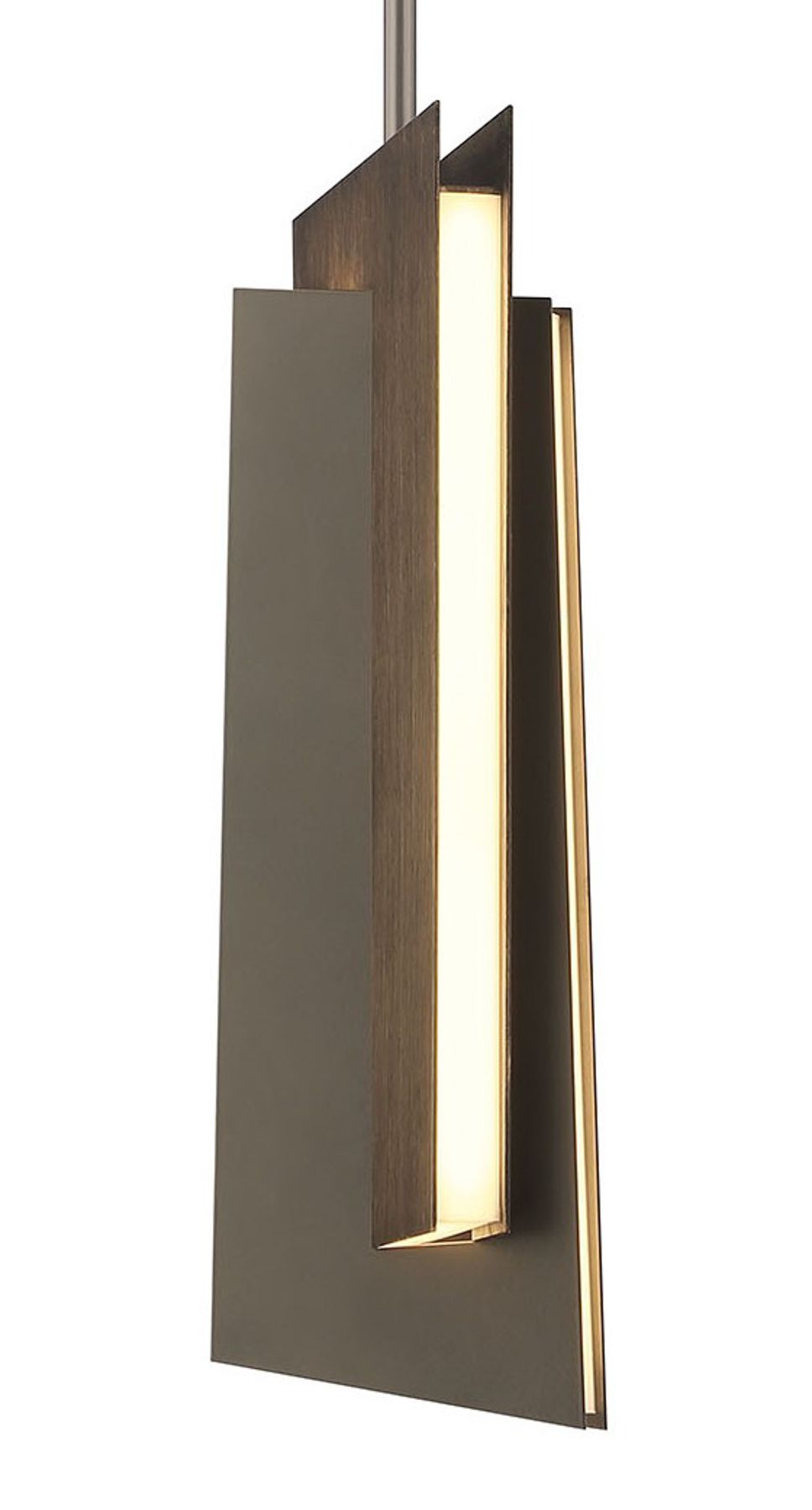 Image 2 George Kovacs Intersezioni LED 18.25-in Iron and Walnut Mini-Pendant more views