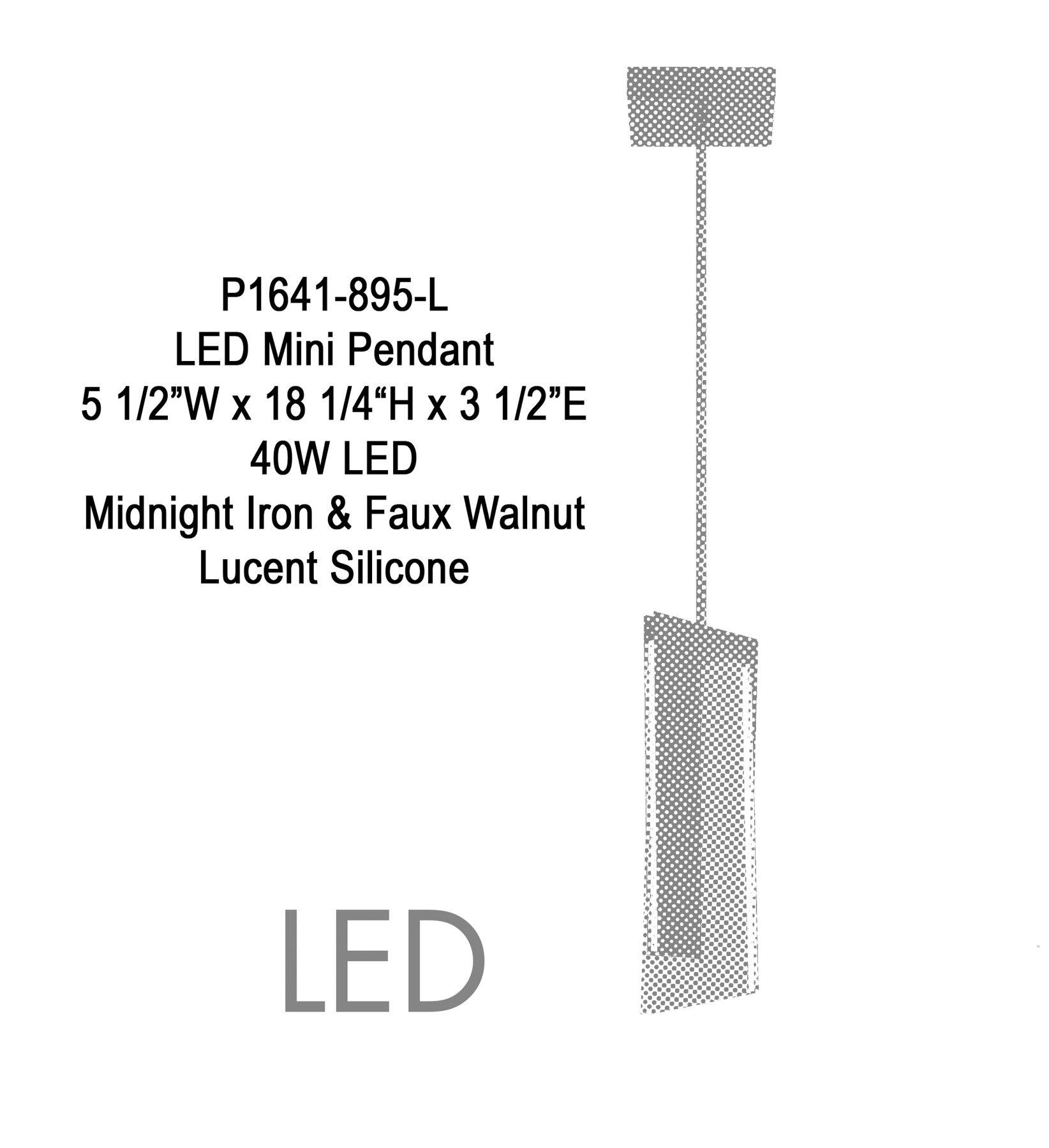 Image 5 George Kovacs Intersezioni LED 18.25-in Iron and Walnut Mini-Pendant more views