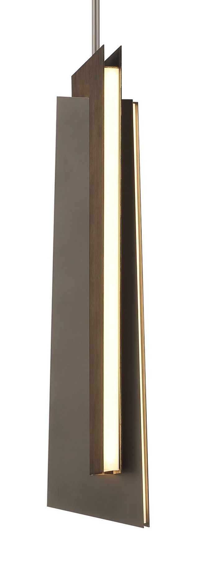 Image 2 George Kovacs Intersezioni LED 28.25-in Iron and Walnut Mini-Pendant more views