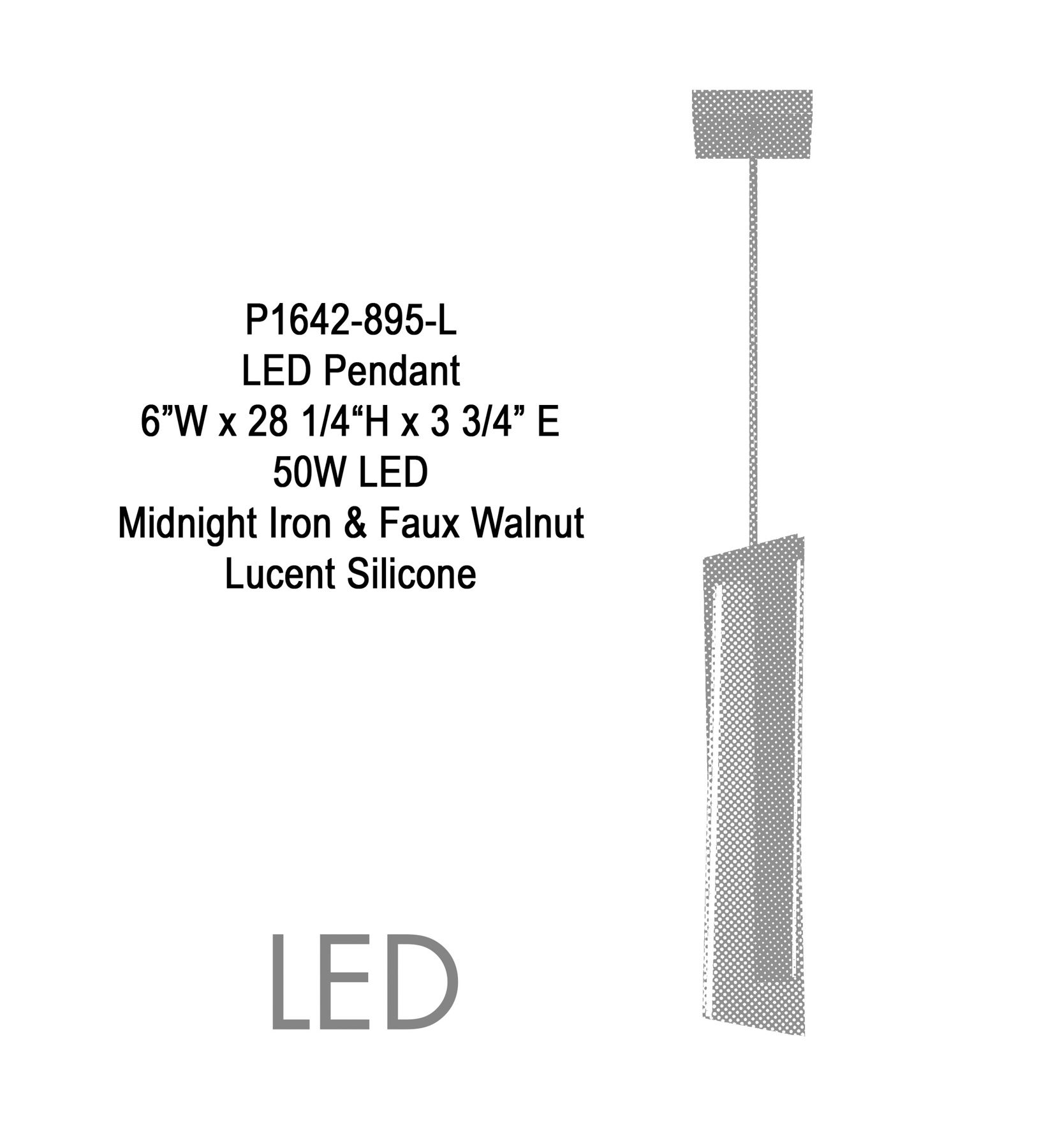 Image 5 George Kovacs Intersezioni LED 28.25-in Iron and Walnut Mini-Pendant more views