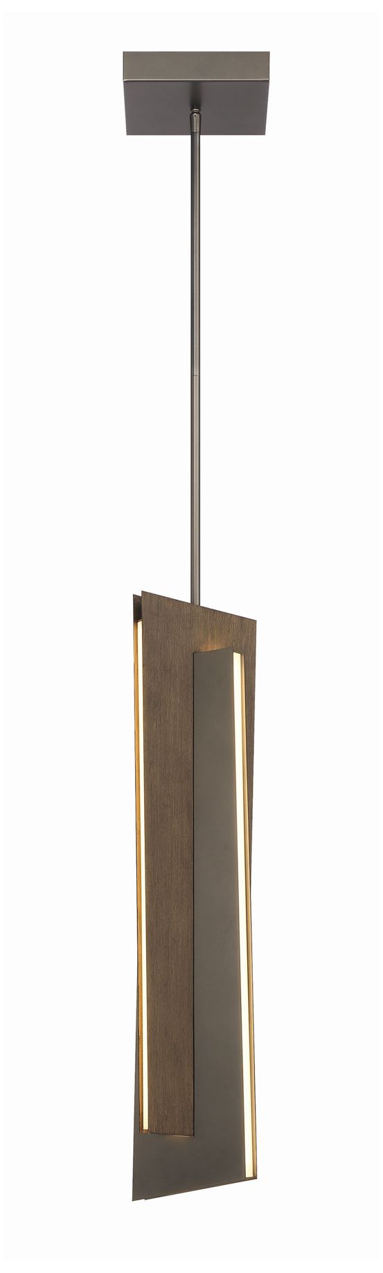 Image 6 George Kovacs Intersezioni LED 28.25-in Iron and Walnut Mini-Pendant more views