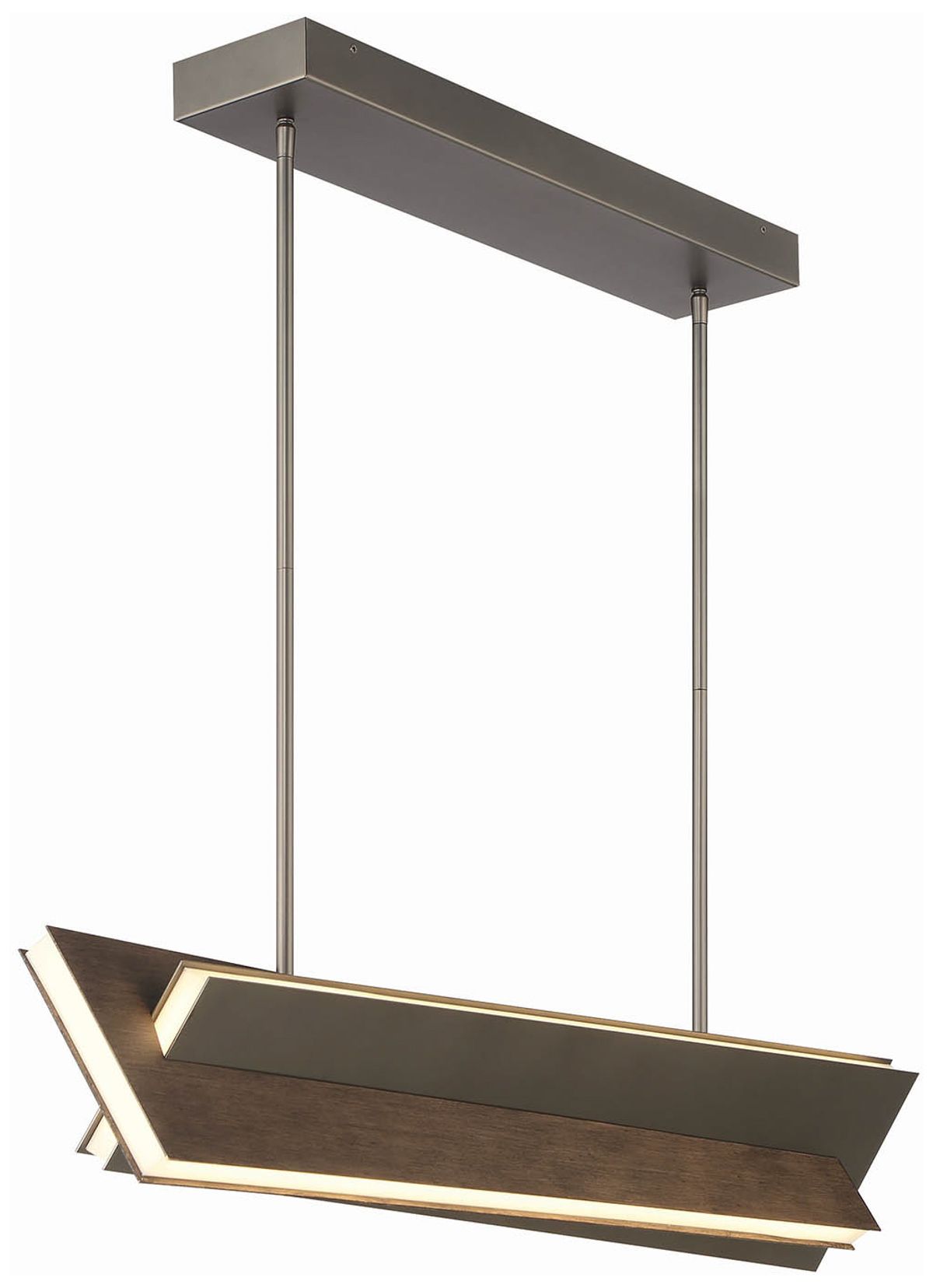 George Kovacs Intersezioni LED 36.25-in Iron and Walnut Island Chandelier