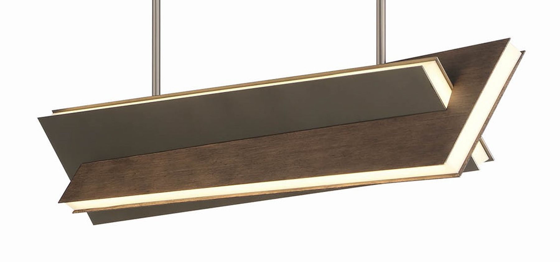 Image 2 George Kovacs Intersezioni LED 36.25-in Iron and Walnut Island Chandelier more views