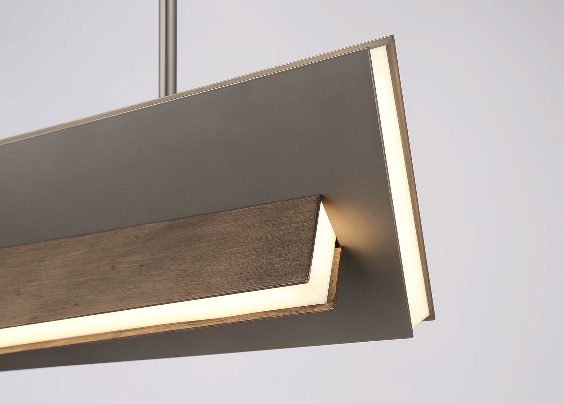 Image 4 George Kovacs Intersezioni LED 36.25-in Iron and Walnut Island Chandelier more views