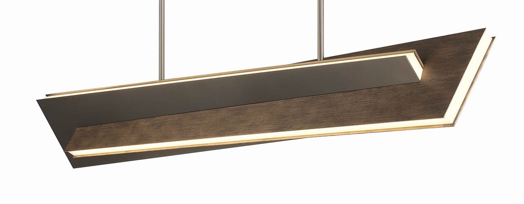 Image 2 George Kovacs Intersezioni LED 50-in Iron and Walnut Island Chandelier more views