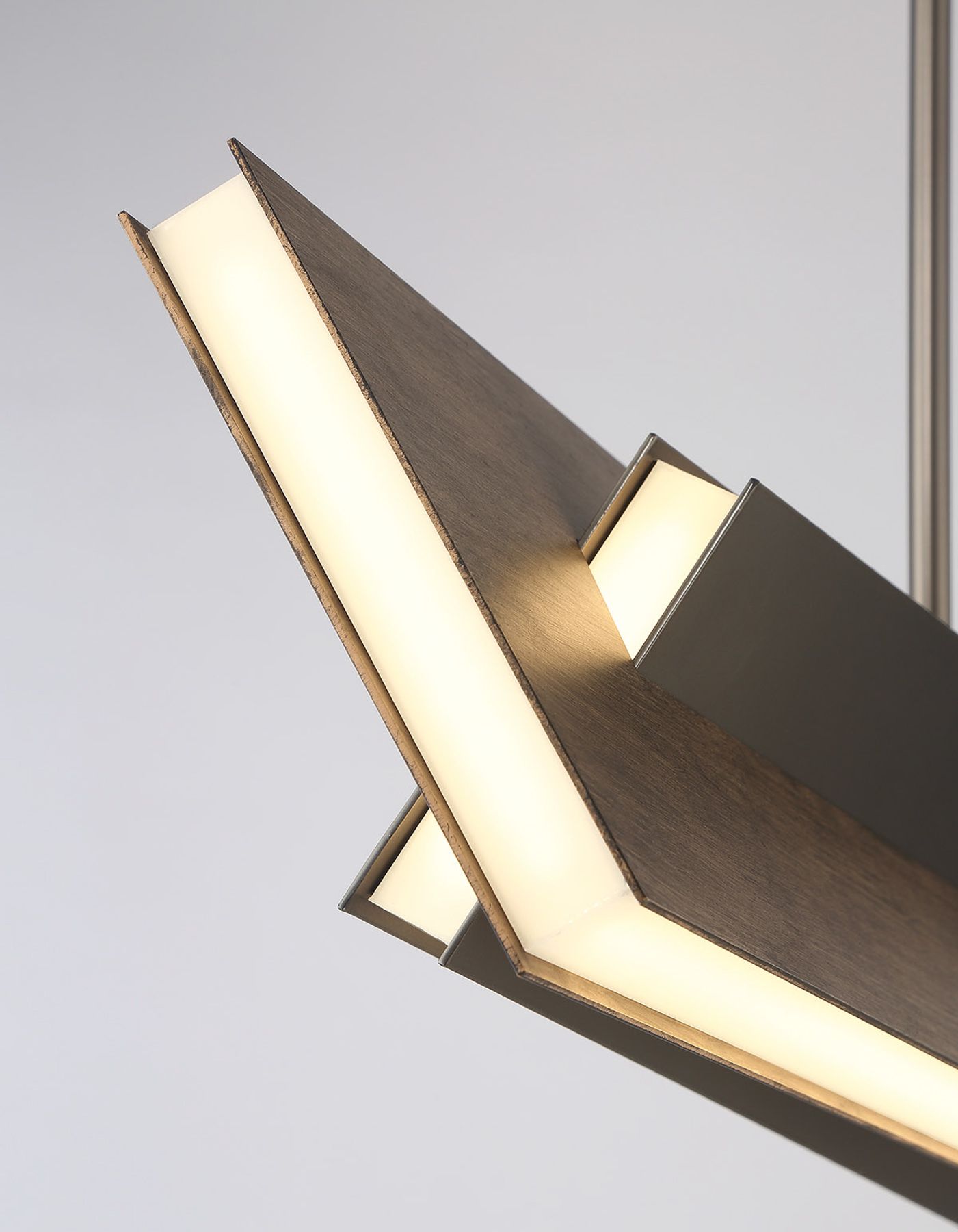 Image 4 George Kovacs Intersezioni LED 50-in Iron and Walnut Island Chandelier more views