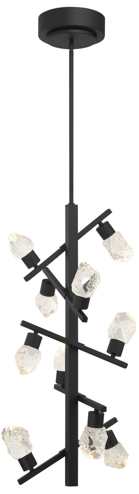 Image 2 George Kovacs Kosmyc LED 14.5-in Sand Black Pendant with Clear Rock Crystal more views