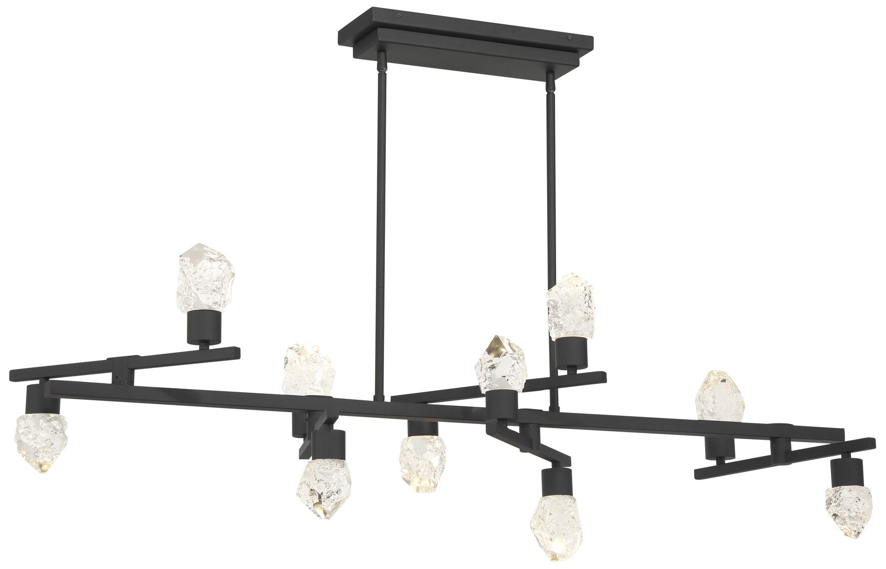 Image 2 George Kovacs Kosmyc LED Sand Black Linear Chandelier with Clear Crystal more views