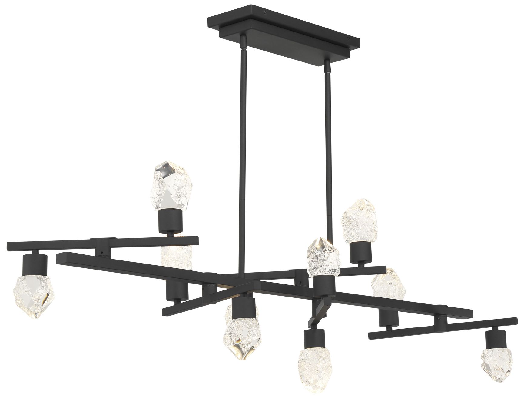 Image 3 George Kovacs Kosmyc LED Sand Black Linear Chandelier with Clear Crystal more views