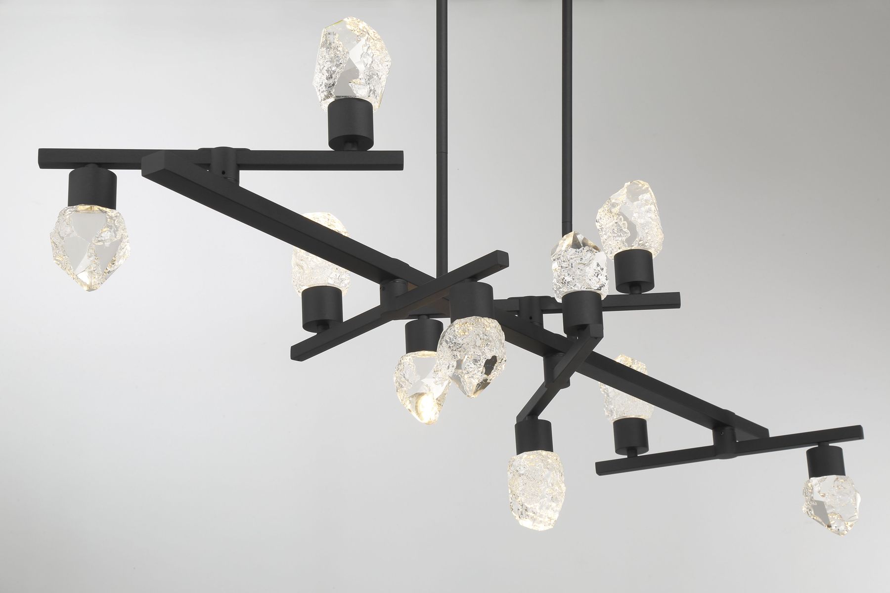 Image 4 George Kovacs Kosmyc LED Sand Black Linear Chandelier with Clear Crystal more views