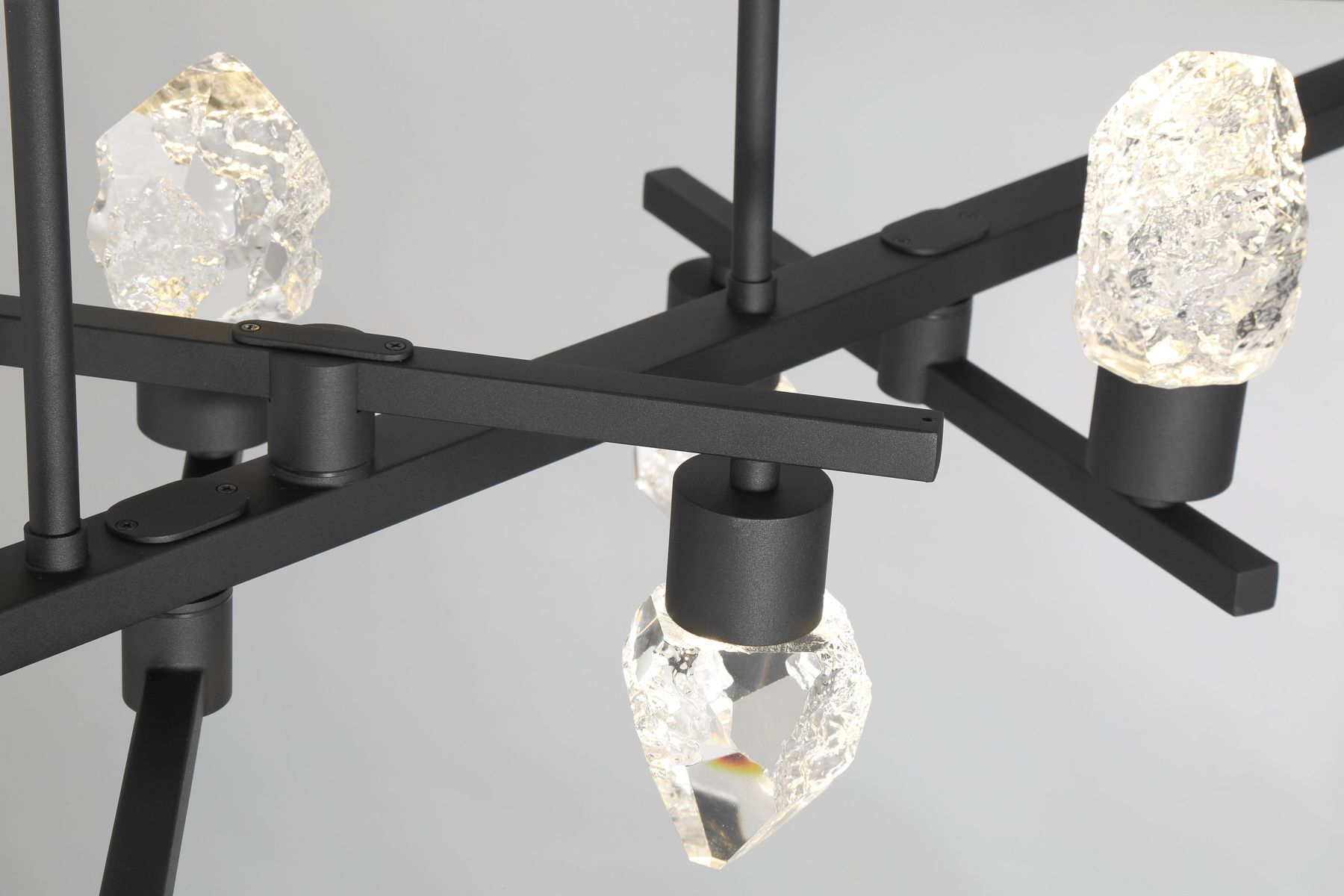 Image 5 George Kovacs Kosmyc LED Sand Black Linear Chandelier with Clear Crystal more views