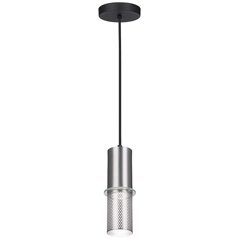 Image 4 George Kovacs Larry 3 1/2" Wide Satin Aluminum Mini Pendant more views