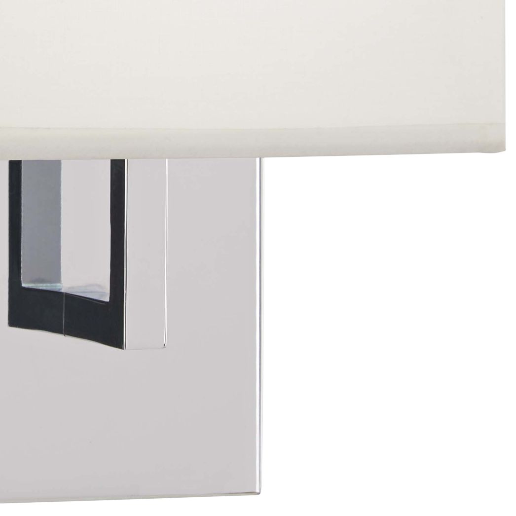 Image 3 George Kovacs LED Chrome Wall Sconce with White Linen Shade more views