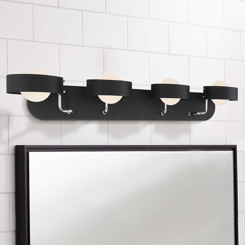 Image 1 George Kovacs Lift Off 35" Wide Coal and Chrome LED Bath Light