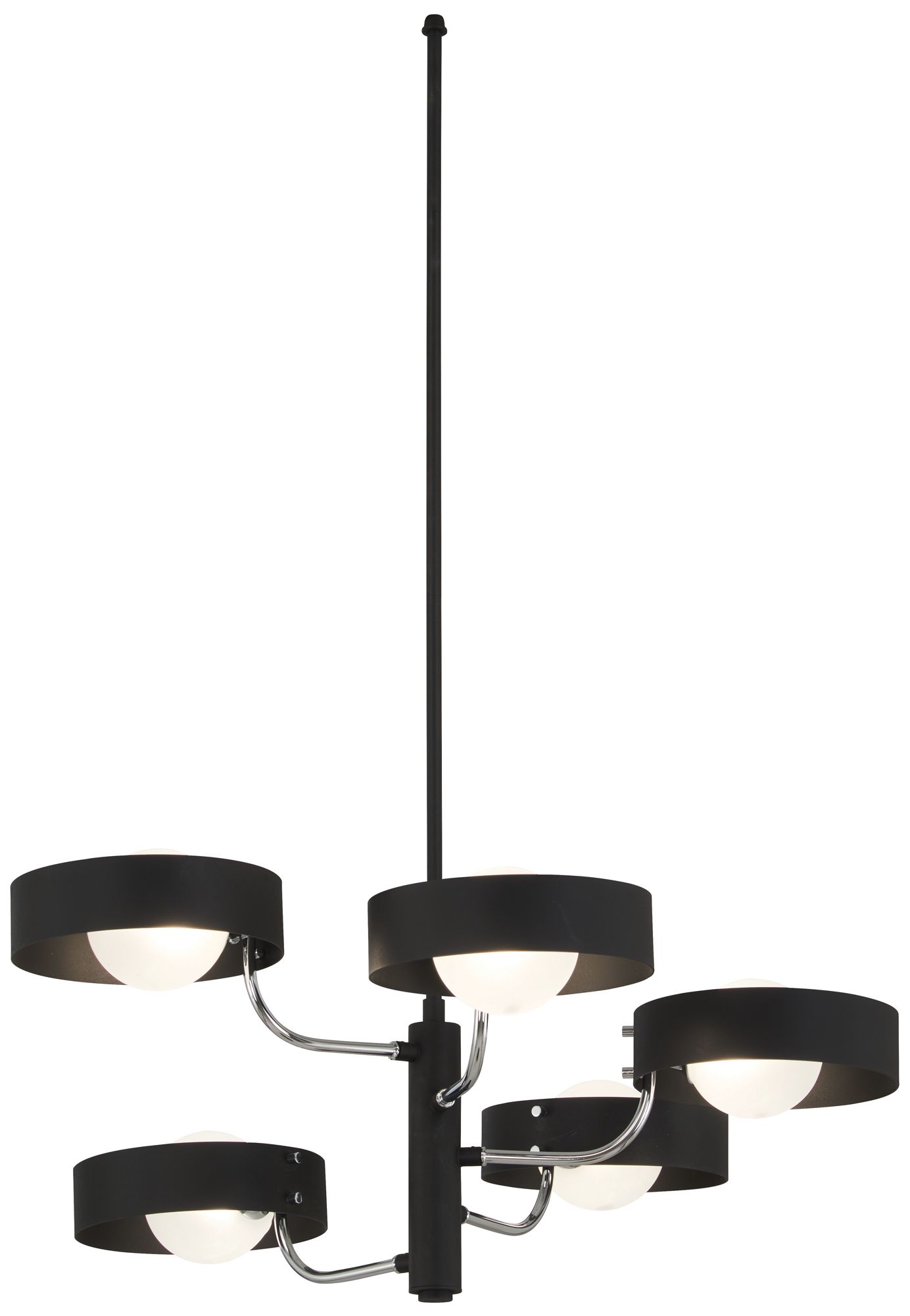 Thumbnail1 of George Kovacs Lift Off 5-Light Coal Black and Polished Nickel Chandelier