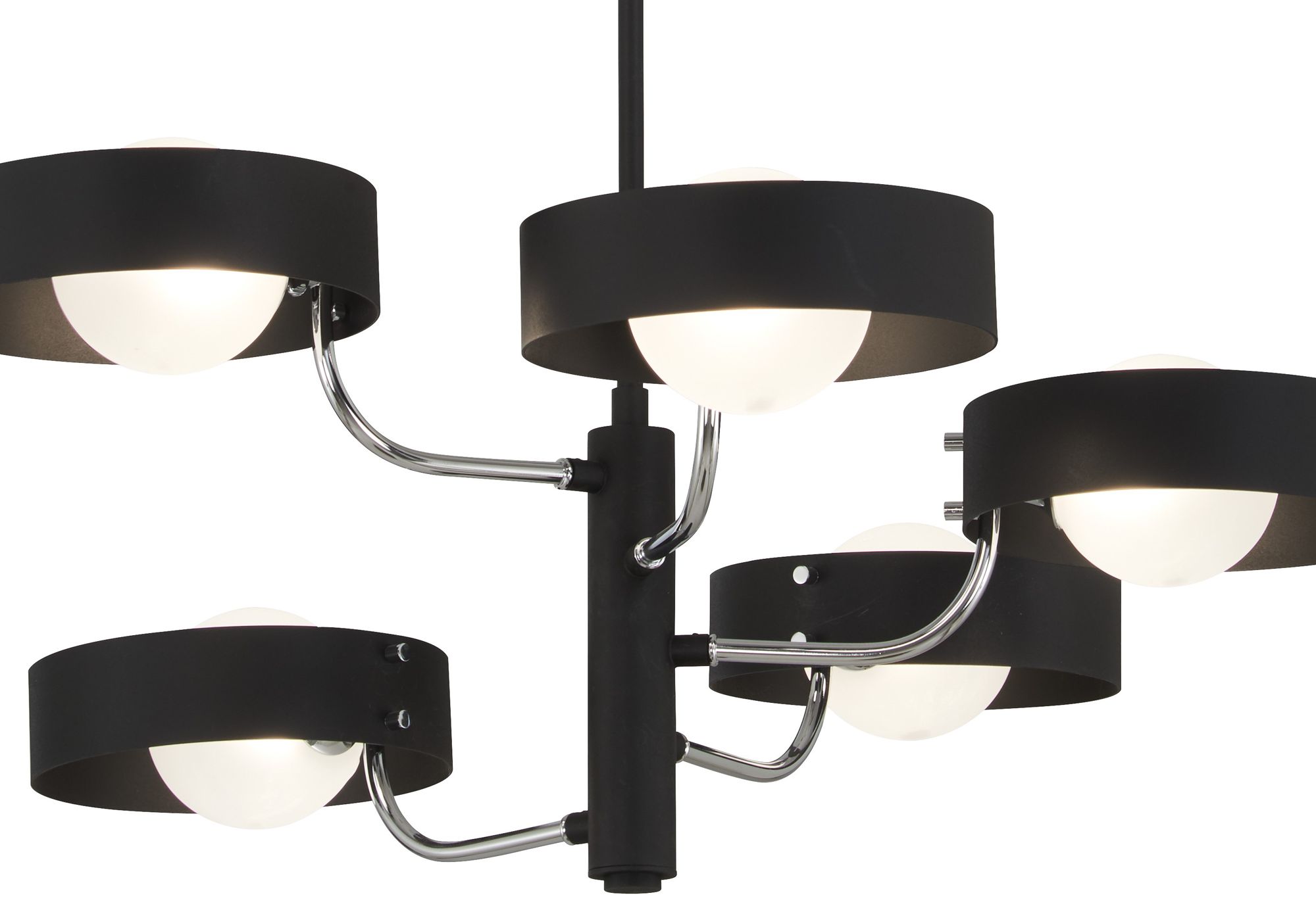 Thumbnail2 of George Kovacs Lift Off 5-Light Coal Black and Polished Nickel Chandelier more views