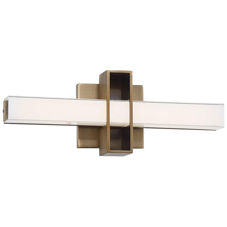 Image 2 George Kovacs Major 16 inch Wide Aged Brass LED Bath Light