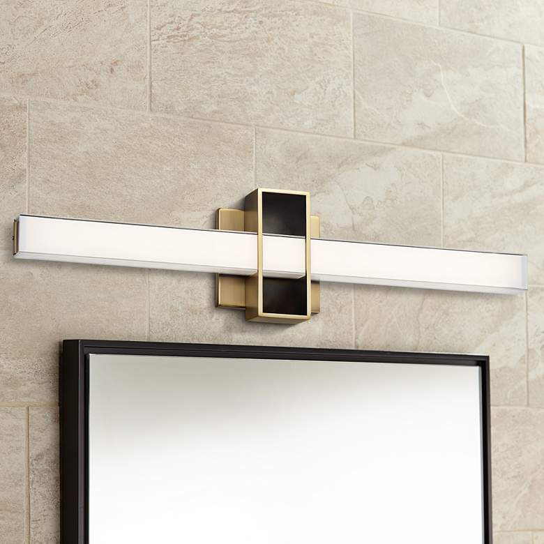 Image 1 George Kovacs Major 24" Wide Aged Brass LED Bath Light