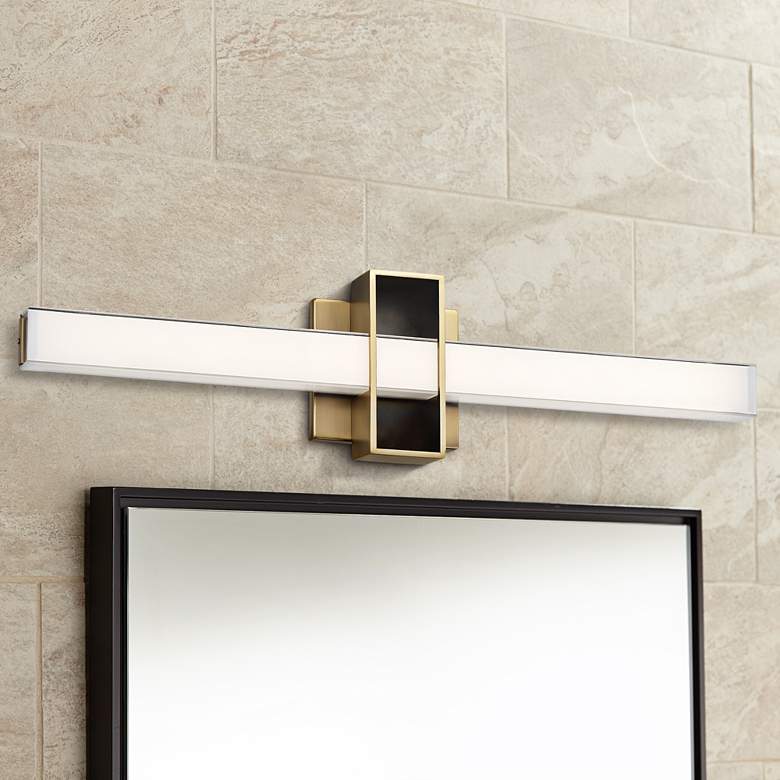 Image 1 George Kovacs Major 24 inch Wide Aged Brass LED Bath Light