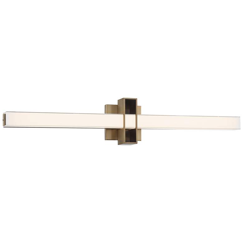 Image 1 George Kovacs Major 32" Wide Aged Brass LED Bath Light