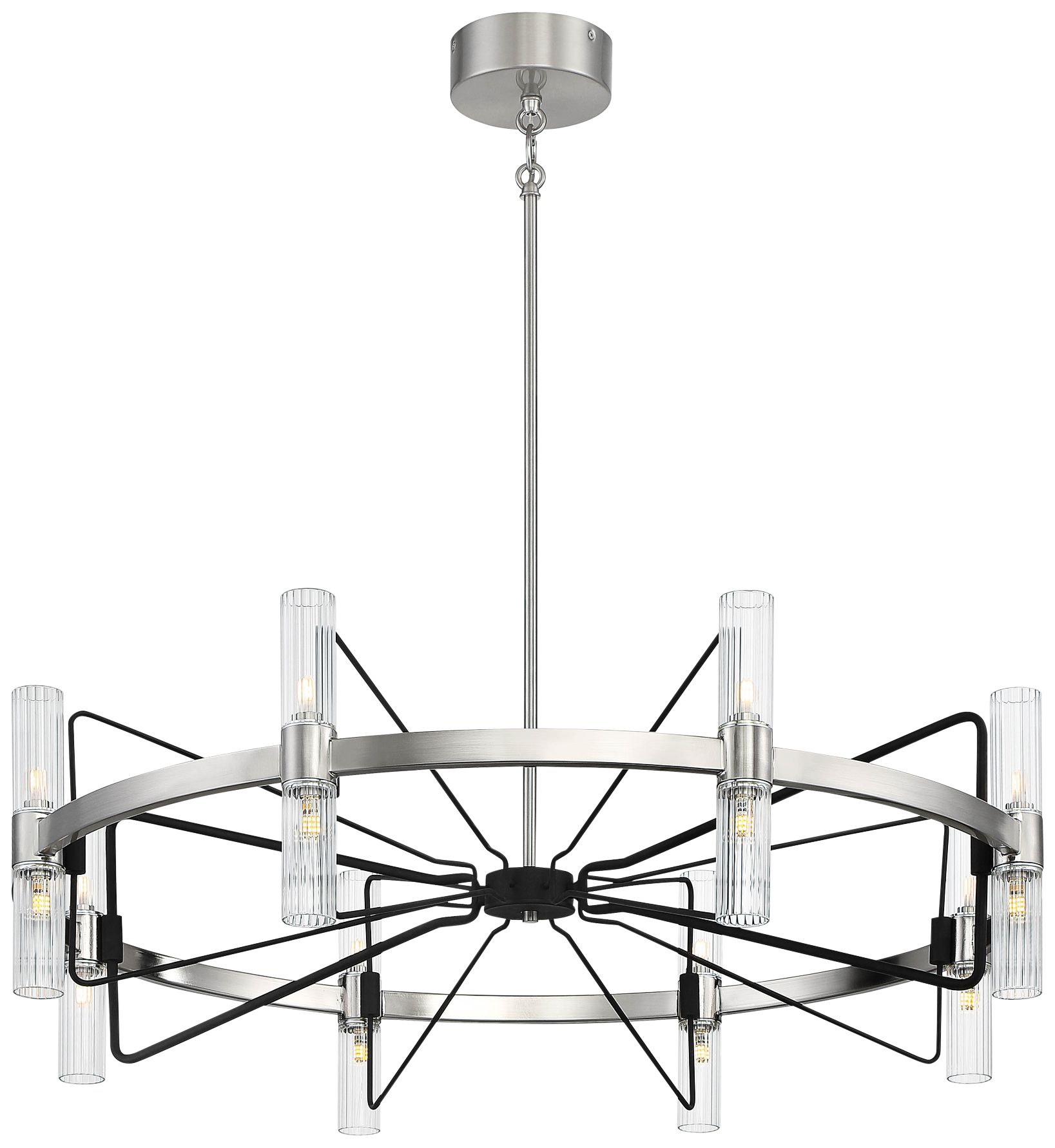 Image 2 George Kovacs Mass Transit LED 35-in Brushed Nickel and Coal Pendant