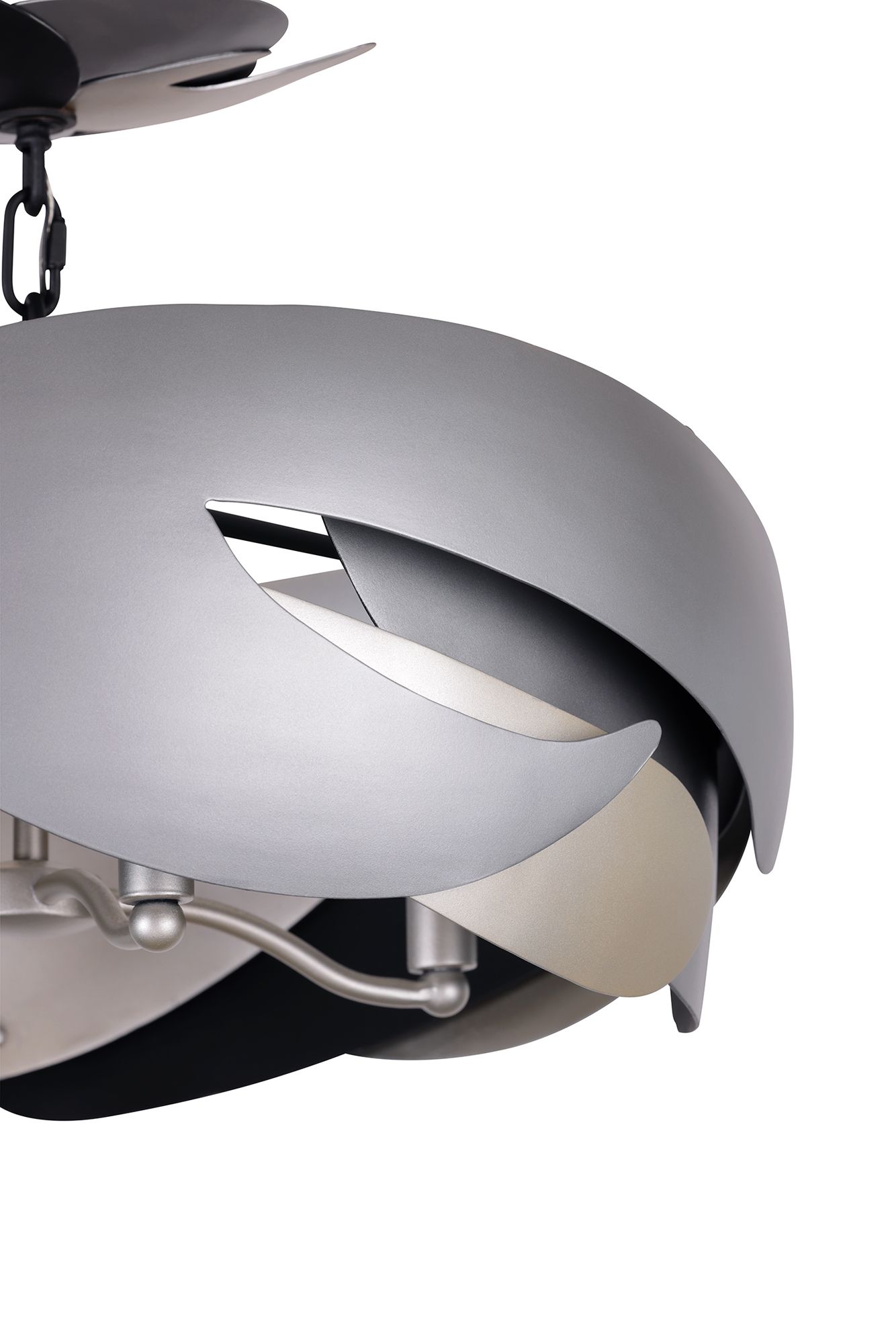 Image 4 George Kovacs Metalo Misto 4-Light Black and Silver Semi Flush with Shade more views