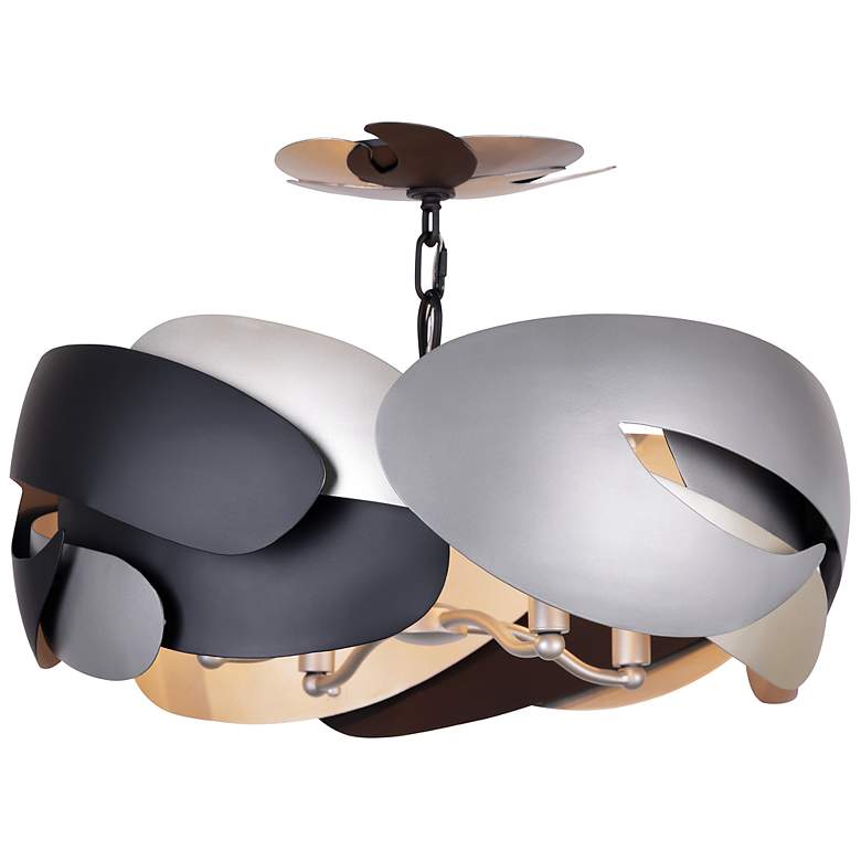 Image 2 George Kovacs Metalo Misto 4-Light Black Semi Flush Mount with Metal Shade