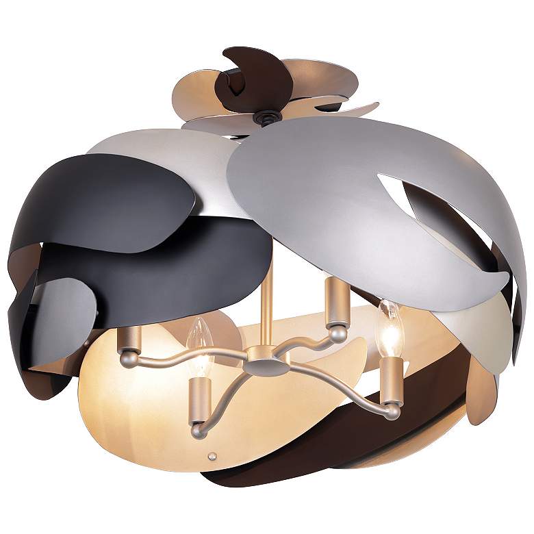 Image 3 George Kovacs Metalo Misto 4-Light Black Semi Flush Mount with Metal Shade more views