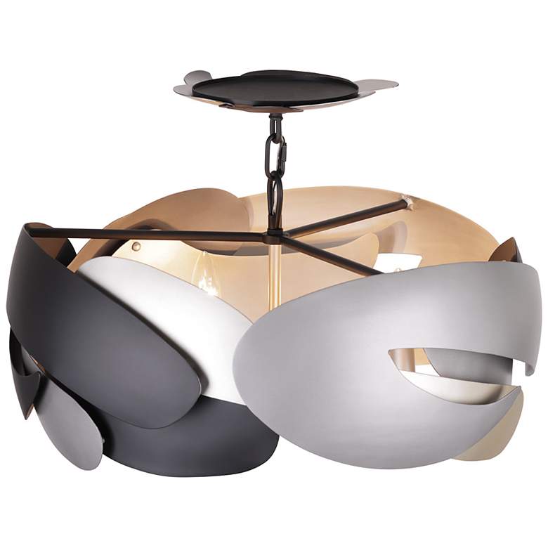 Image 5 George Kovacs Metalo Misto 4-Light Black Semi Flush Mount with Metal Shade more views
