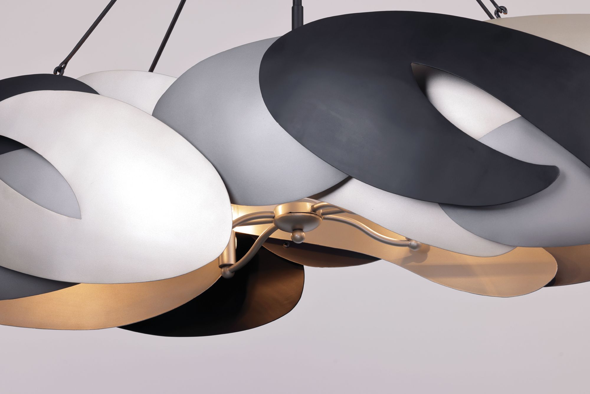 Image 5 George Kovacs Metalo Misto 6-Light Black and Silver Linear Chandelier more views