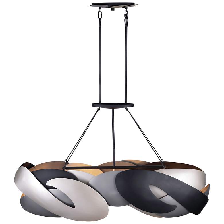 Image 3 George Kovacs Metalo Misto 6-Light Black with Atlas and Island Chandelier more views