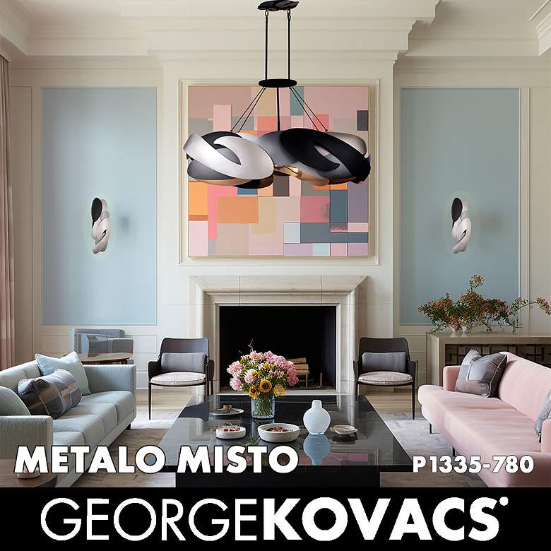 Image 7 George Kovacs Metalo Misto 6-Light Black with Atlas and Island Chandelier more views