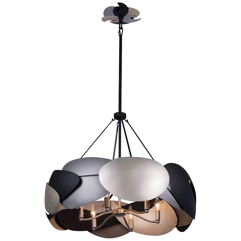 Image 2 George Kovacs Metalo Misto 6-Light Black with Atlas and Midnight Pendant