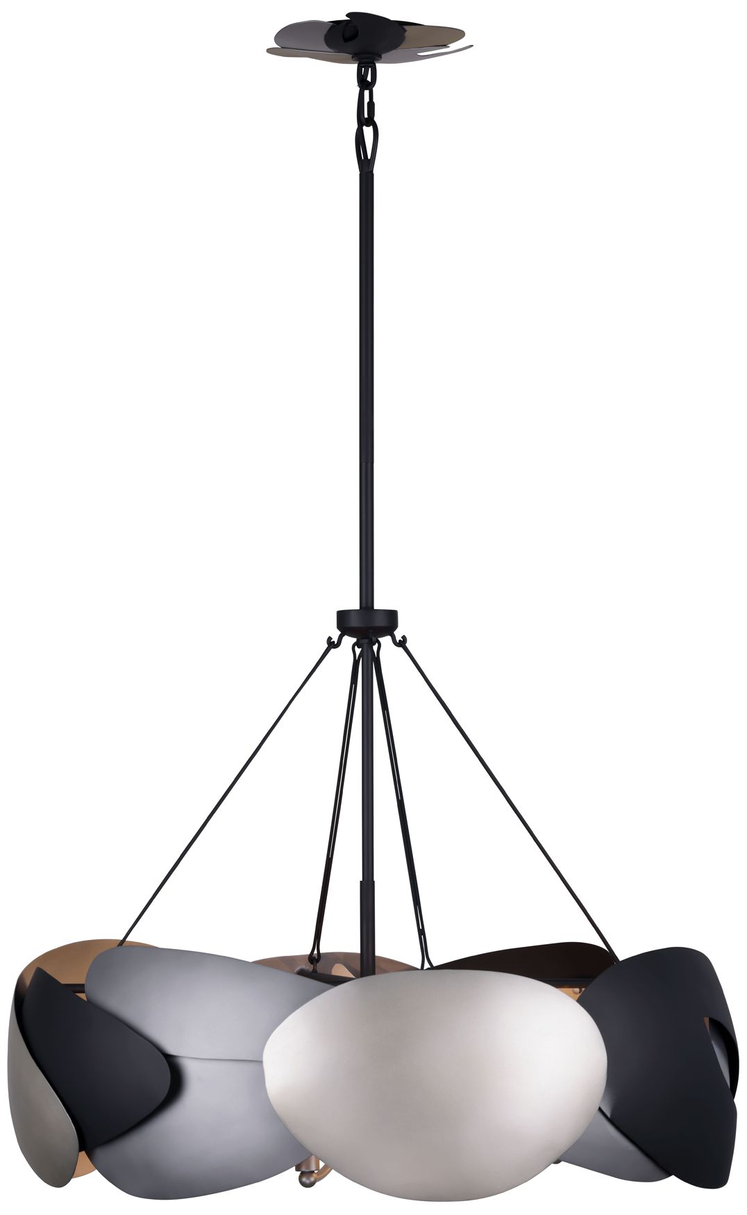 Image 3 George Kovacs Metalo Misto 6-Light Coal Black with Atlas and Sliver Pendant more views
