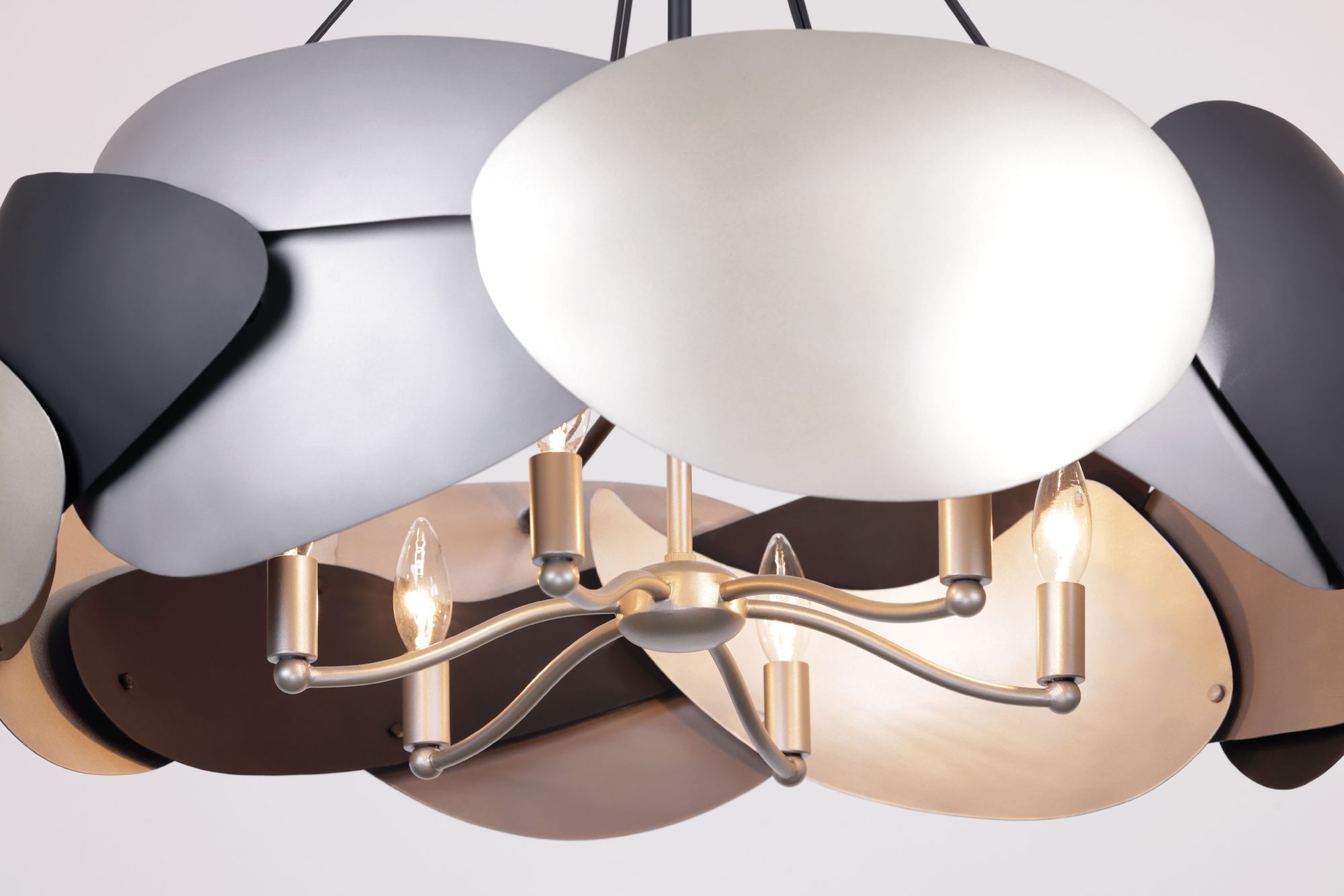 Image 5 George Kovacs Metalo Misto 6-Light Coal Black with Atlas and Sliver Pendant more views