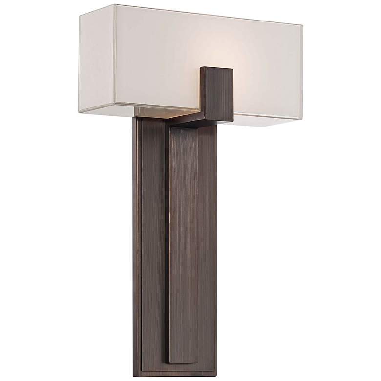 Image 1 George Kovacs Mitered Glass 10" Copper Bronze Wall Sconce