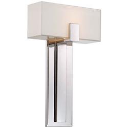George Kovacs Mitered Glass 10&quot; Polished Nickel Wall Sconce