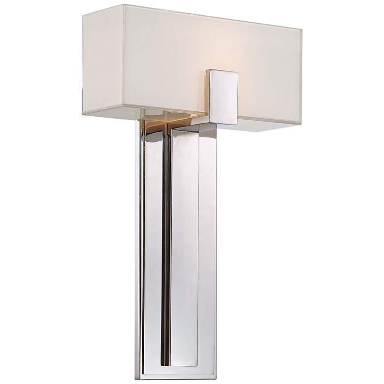 Image 1 George Kovacs Mitered Glass 10" Polished Nickel Wall Sconce