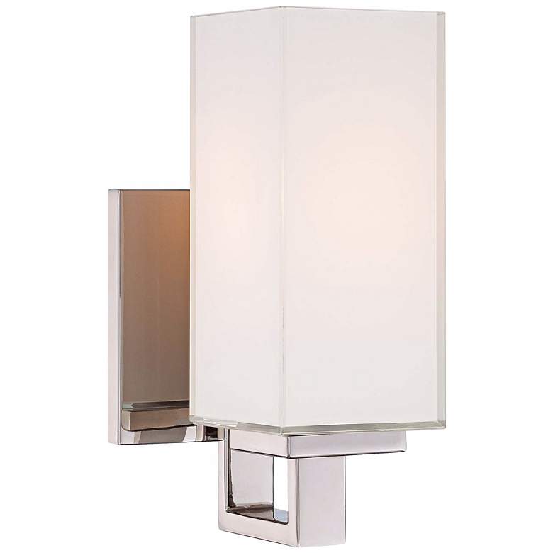 Image 2 George Kovacs Mitered Glass 4 1/2" Polish Nickel Wall Sconce