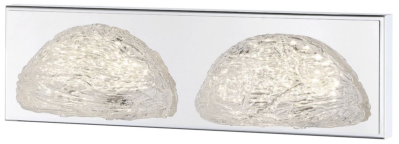 George Kovacs Modern Ice LED Chrome Vanity Light Clear Glass Shade
