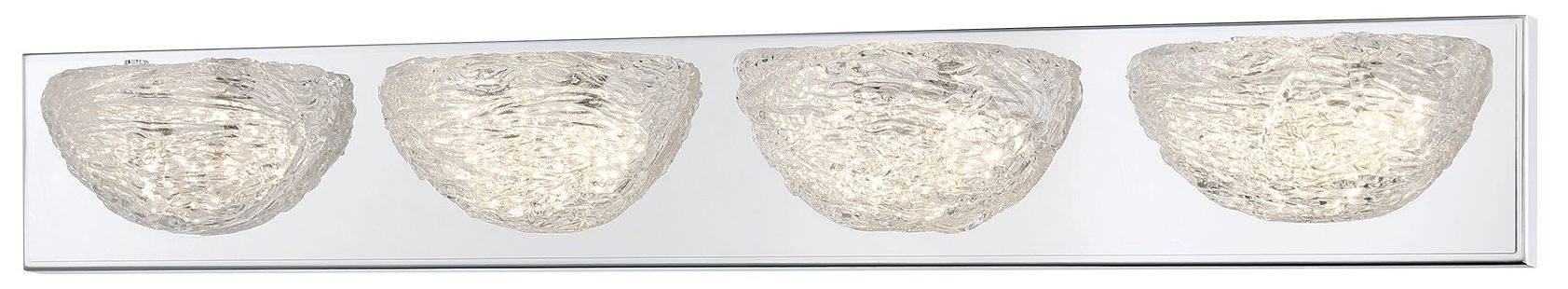 George Kovacs Modern Ice LED Chrome Vanity Light with Clear Glass Shade