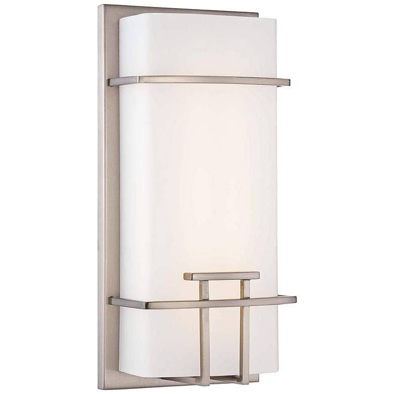 Image 2 George Kovacs Modern Mission 12 inch High Nickel LED Wall Sconce