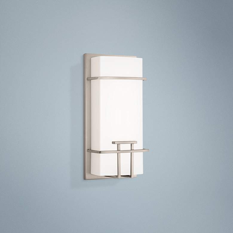 Image 1 George Kovacs Modern Mission 12" High Nickel LED Wall Sconce